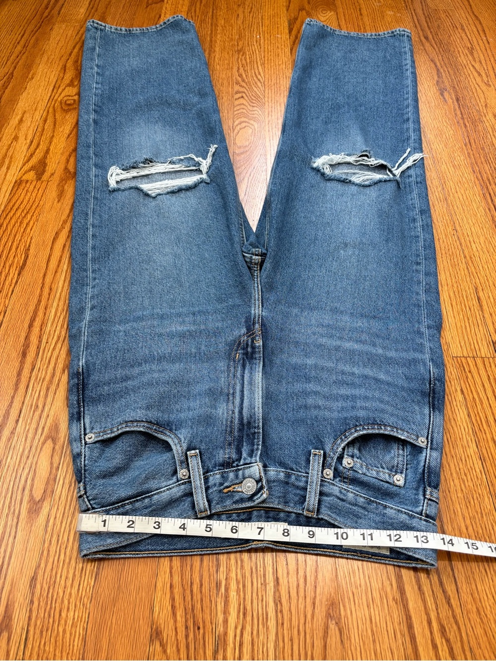 Levi’s Premium Big E High Loose Distressed Chewed Up Blowout Knees Wide Leg Jean - Picture 8 of 16